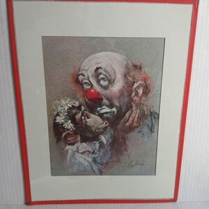 Vintage 1950 Ephemera Cydney Grossman The Sad Clown Whimsical Art 11 x 14